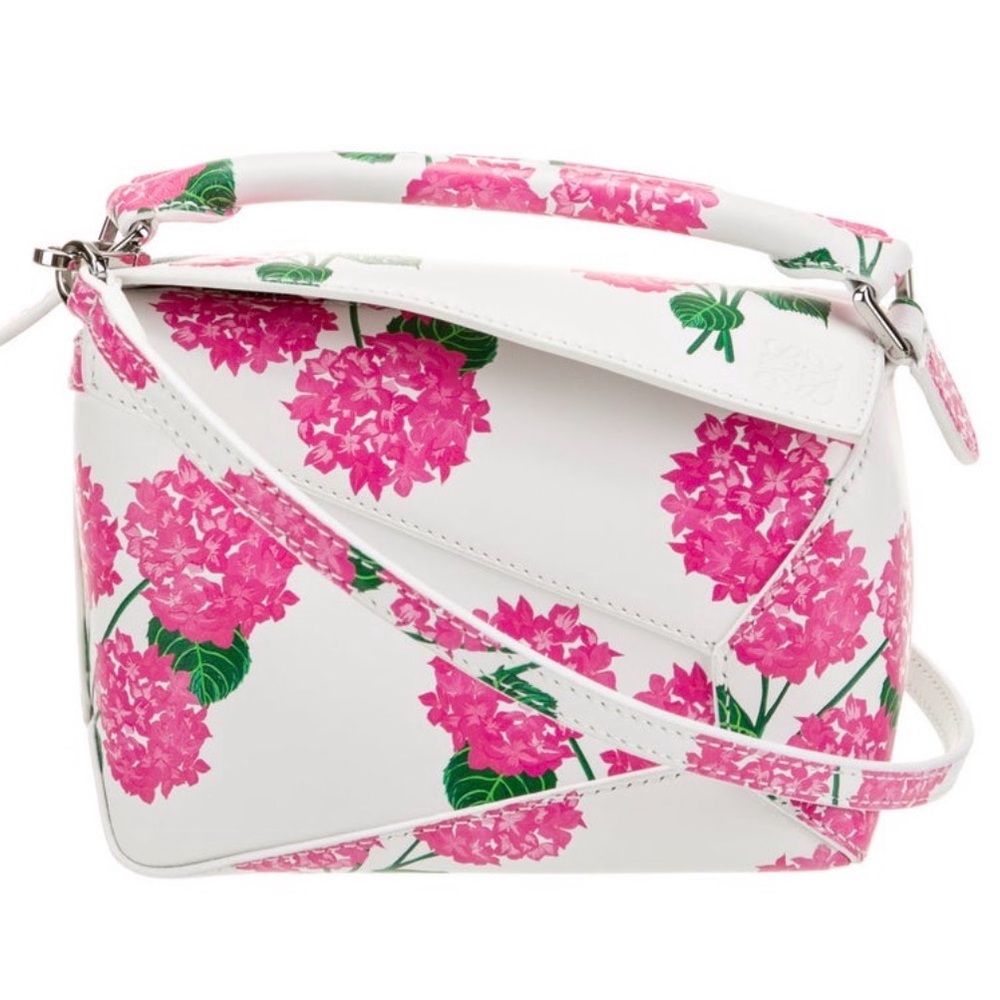 ✨🛍️ Loewe White and Pink Floral Mini Puzzle Bag